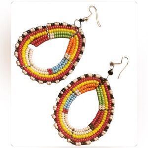 ETHNIC COLORFUL HANDMADE BEADED EARRINGS